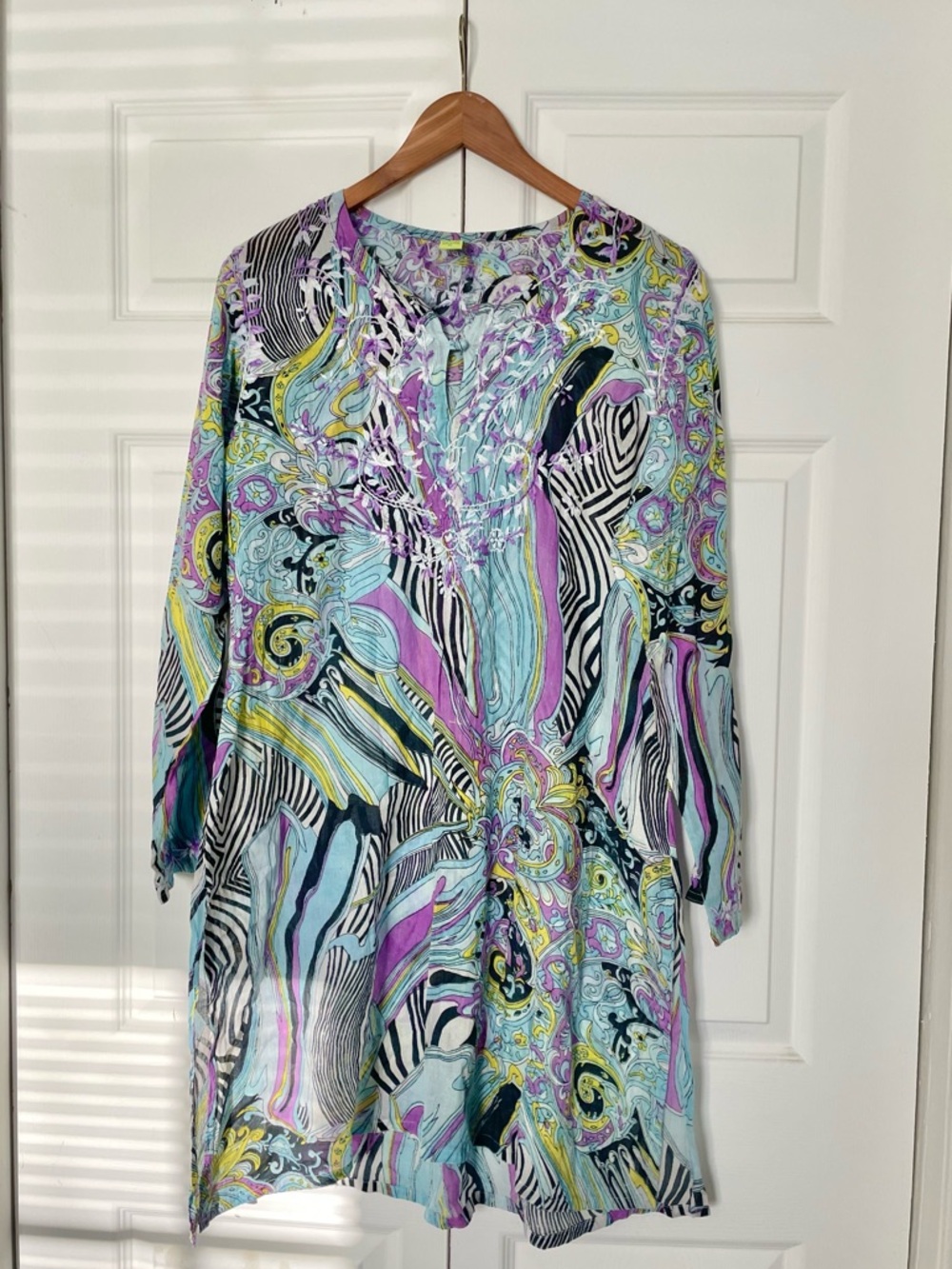 Raj Multicolor Abstract Swirl Swim Coverup